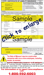 Sample of Certificate of Insurance